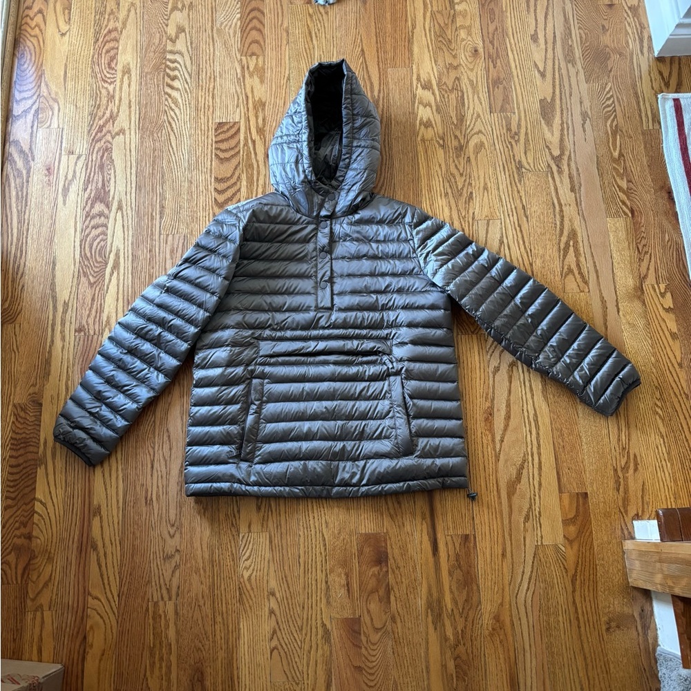 Lands end Gray Quilted Hooded Jacket